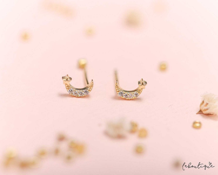 Clearance Aretes Mini - Luna Y Estrellita