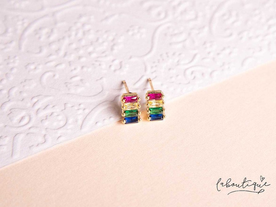 Best Aretes Mini - Baguette Multicolor