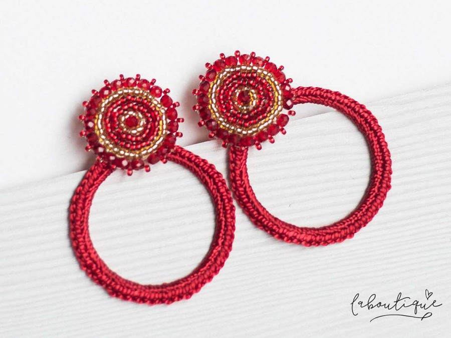 Hot Maxi Aretes - Alexia Argolla Mandala Rojo