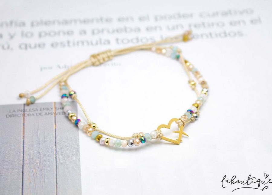 Wholesale Pulseras Hilo Murano - Coraz N Viajero Combinaci N Pastel