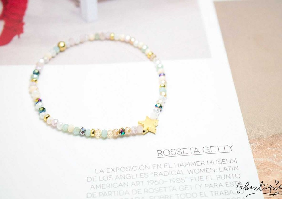 Wholesale Pulseras Murano - Estrella Pasante Combinaci N Pastel